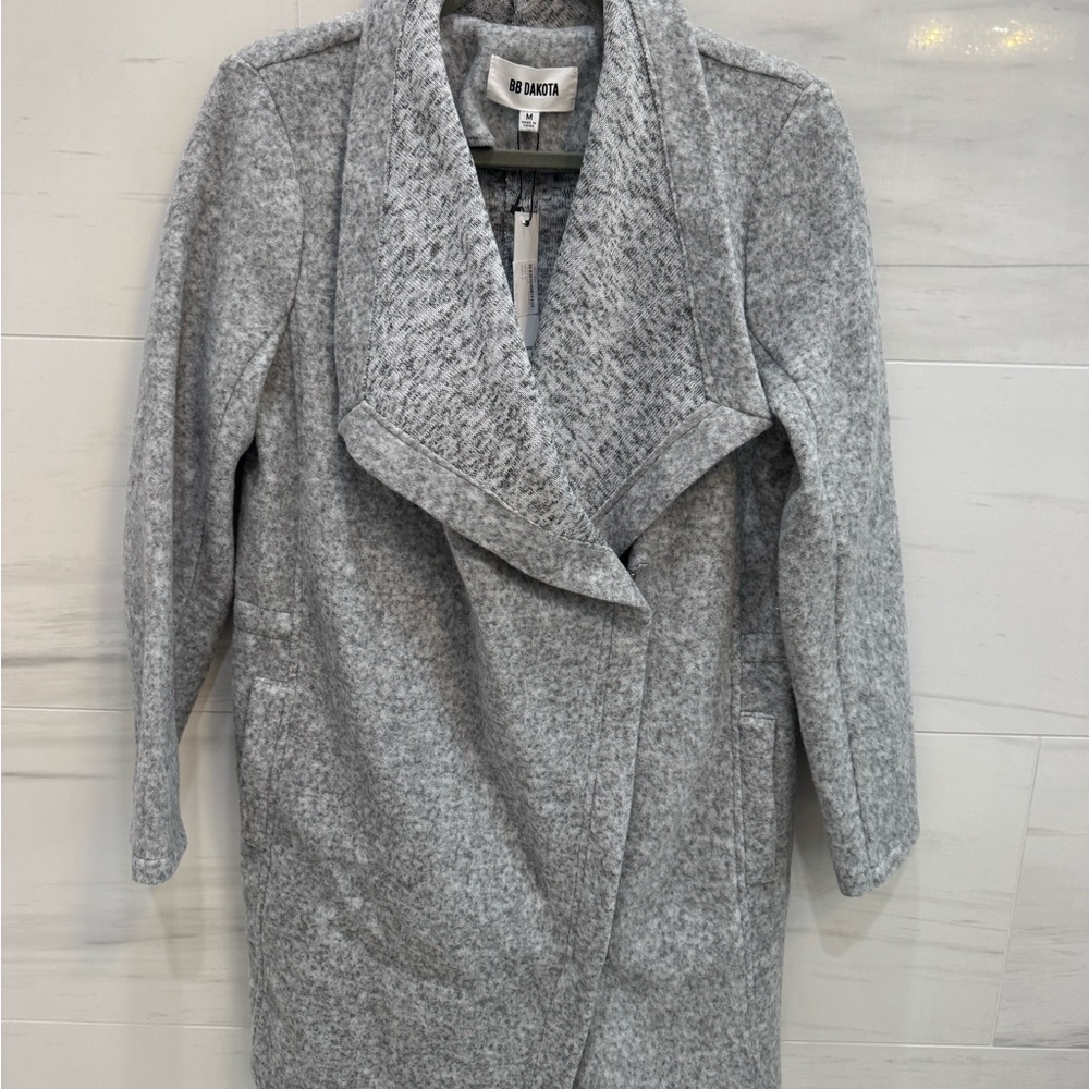 BB Dakota Women's Heather Gray Drape Cardigan